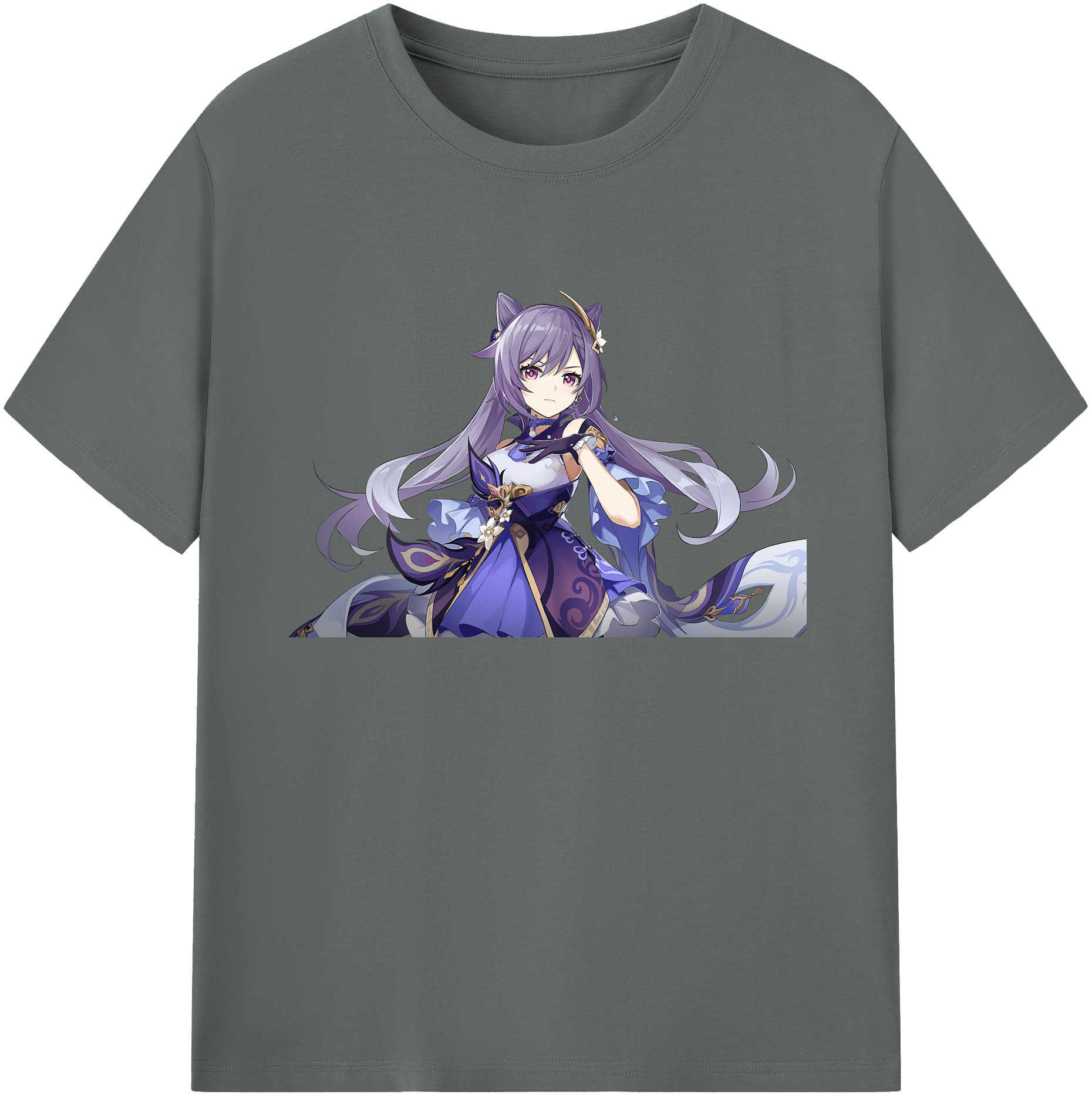 げんし神 刻晴 こくせい genshin Kokusei 綿100％ メンズ半袖Tシャツ｜肌触りやわらか＆通気性